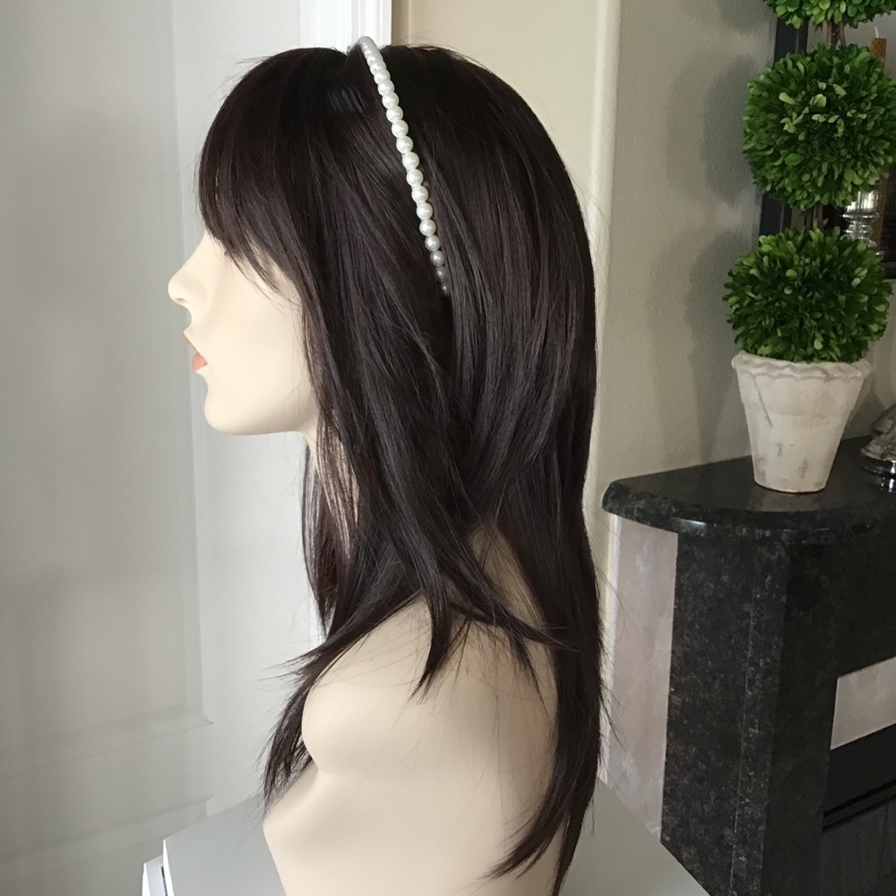 NEW White Faux Pearl Head Band Hair Bridal Bridesmaid Party Princess Formal Halo - Picture 7 of 12
